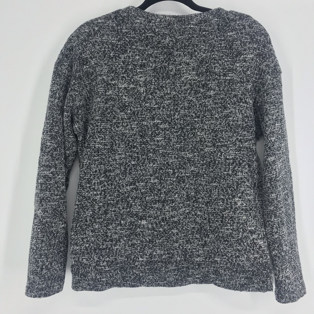 Zara W/B Collection Mixed Knit V-Neck Sweater with Brooch Black/White Size L - Picture 9 of 10